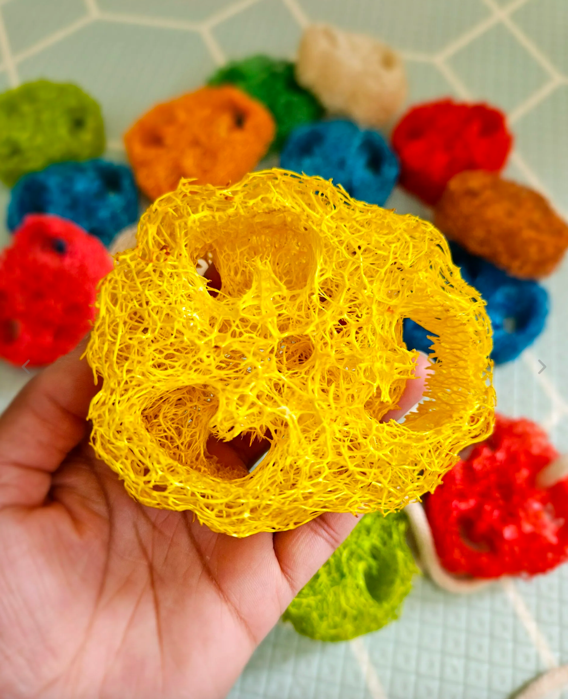 Rainbow Loofah Lacing Set - Eco-friendly Fine Motor Resource