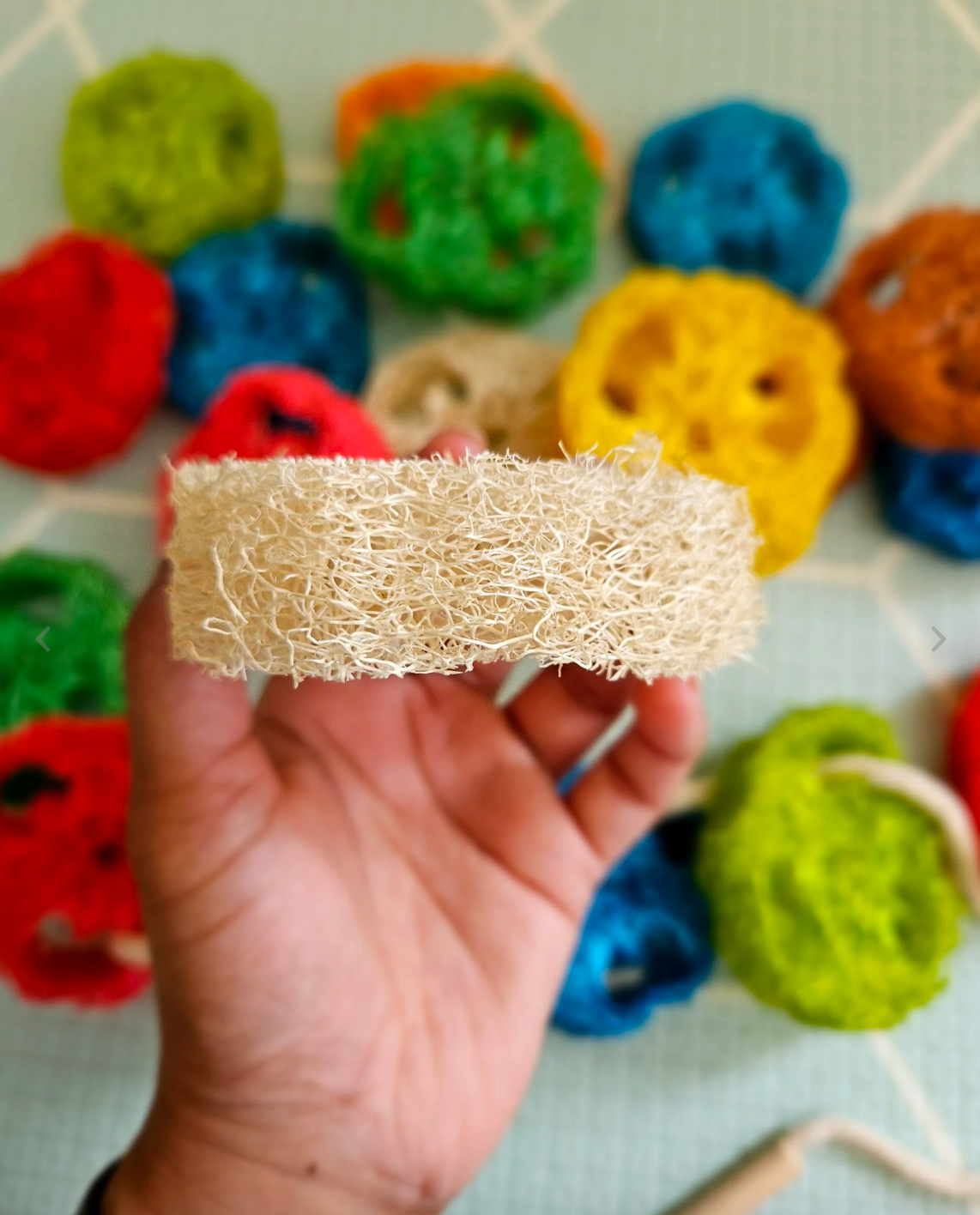 Rainbow Loofah Lacing Set - Eco-friendly Fine Motor Resource