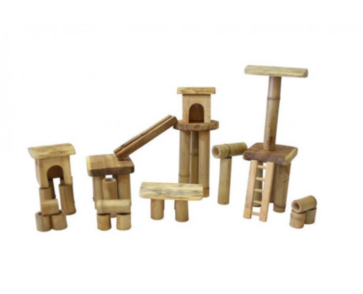 Bamboo Building Set with House