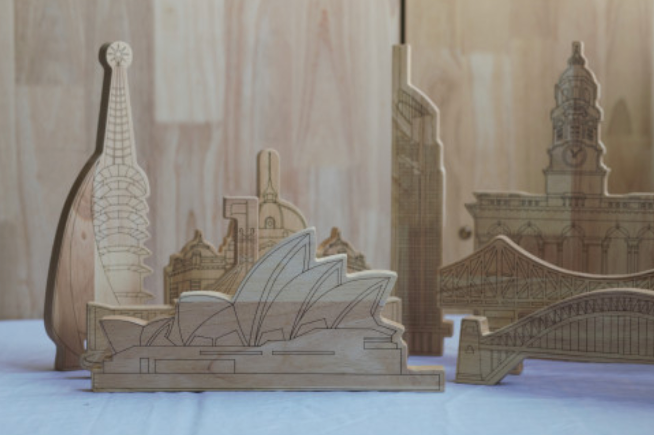 Wooden Australian Landmark Set