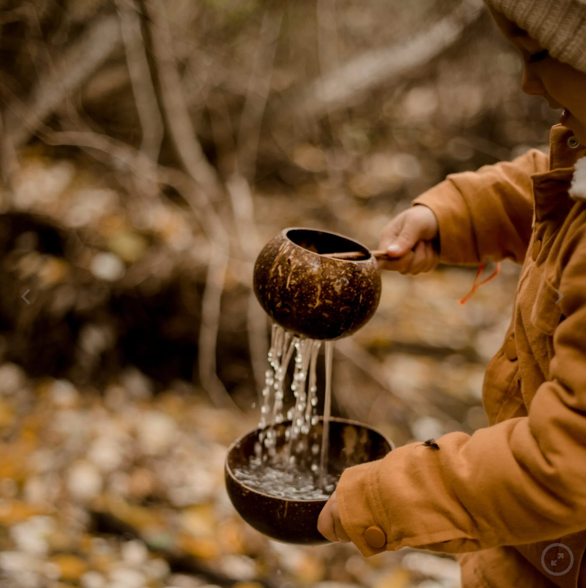 Mini Coconut Shell Sand Scoop - Scoop into Sensory Play